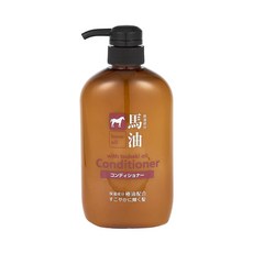 KUMANO 熊野油脂 馬油潤髮乳 600ml, 含椿油, 日本原裝進口, 1瓶