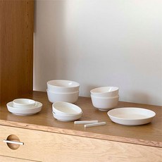 ERATO Cream Mono 雙人用 7種家庭餐具組, 單色, 12入, 1組
