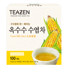 TEAZEN 茶禪 玉米鬚茶 100包, 高品質玉米鬚, 無咖啡因, 冷熱皆可沖泡, 1.5g, 1盒