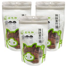 萬味軒 辣味素竹腸3包入, 香辣夠味, Q彈有嚼勁, 非基因改造大豆蛋白, 素食, 3包, 150g