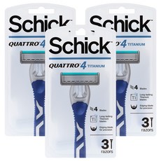 Schick 舒適牌 Quattro 4 鈦攜帶式刮鬍刀, 3個, 3組