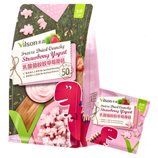 Vilson 米森 乳酸菌咬咬優格, 草莓 恐龍, 10g, 50g, 5包, 1袋