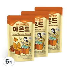 [쿠팡수입] 허니카라멜맛 아몬드, 200g, 6개