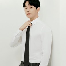 앤드지 남성용 솔리드 세미 와이드 카라 드레스셔츠 BLA5WD1101
