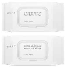 생활공작소 건조기용 섬유유연제 시트 라벤더향, 80매, 2개 2개, 80매