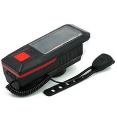 에이스피드 태양광 충전 자전거 라이트 벨, B92-레드, 1개