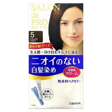 DARIYA 塔莉雅 SALON de PRO 沙龍級染髮劑, 無氣味染髮, 頂級罐裝設計, 免調和配方, 方便分次使用, 白髮適用, 5號 自然褐, 1盒