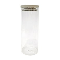 Kinyo 安心疊耐熱玻璃儲物罐 KSC-1150GY 灰色, 1.5L, 1個