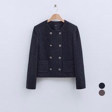 로엠 여성용 칼라리스 더블 울자켓