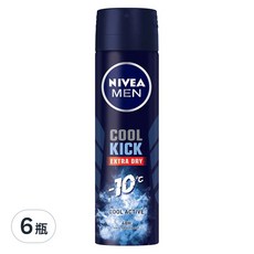 NIVEA 妮維雅 瞬間酷涼系列 男士止汗爽身噴霧 舒活麝香，體感瞬降10°C，48小時止汗抑味, 150ml, 6瓶