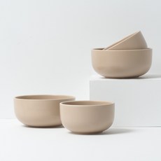 보울보울 레트로라인, 카라멜베이지, 공기 2p+대접 2p, 1세트