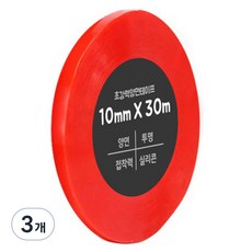 다다 초강력 양면테이프 10mm x 30m, 투명, 3개