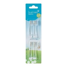 brush-baby 嬰幼兒聲波電動牙刷替換刷頭，18-36個月，4入, 1組