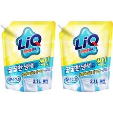 리큐 꿉꿉한 냄새 싹 실내건조 플로럴향 액체세제 리필, 2개, 2.1L