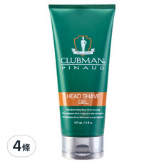 Clubman 刮鬍凝膠 177ml, 4條, 頭皮專用, 溫和滋潤