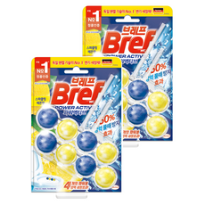브레프 파워액티브 변기세정제 스파클링 레몬향, 100g, 2개 50g, 2개