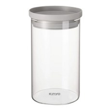 Kinyo 安心疊耐熱玻璃儲物罐 KSC-1100GY 灰色, 1L, 1個
