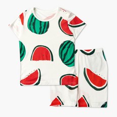 유니프랜드 남아용 워터멜론 쿨 5부내의 실내복 상하세트