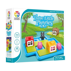 SMART GAMES 三隻小豬 Deluxe, 幼兒益智遊戲, 3-6歲, 48個挑戰, 1組