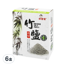 FAIRSEN 惠昇食品 好爸爸竹鹽, 台灣桂竹製成 鹼性健康食用鹽, 100g, 6盒