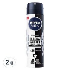 NIVEA 妮維雅 男士止汗爽身噴霧 無印乾爽, 150ml, 2瓶
