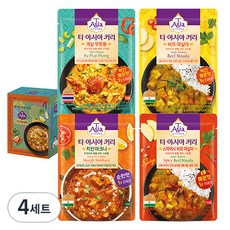 티아시아키친 치킨 마크니 커리 170g + 게살 푸팟퐁 커리 170g + 비프 마살라 커리 170g + 스파이시 비프 마살라 커리 170g 세트, 680g, 4세트