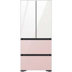 삼성전자 비스포크 김치플러스 4도어 프리스탠딩 490L 방문설치, 글램 화이트 + 글램 핑크, RQ48A940255