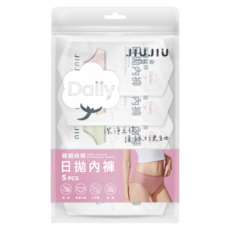 JIUJIU 親親 純棉日拋內褲5件組，100%純棉，一次性產品，外遊出差適用, S, 混合顏色