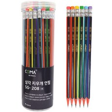투코비 코마 삼각지우개연필 HB SG-208, 혼합색상, 48개