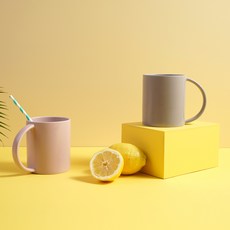 보울보울 국산 볼볼홈파티 빅머그 600ml, 애쉬그레이 + 파우더핑크, 2개 애쉬그레이, 파우더핑크, 2개