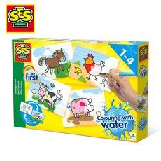 SES 神奇水畫系列 農場動物套裝，1-4歲兒童著色玩具, 不適用