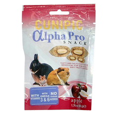 Cunipic 小動物 Alpha Pro 化毛餡餅 蘋果口味, 含維生素Omega 3和6, 50g, 1包