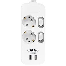 써지오 안전멀티탭 USB 개별 멀티탭 2구 DH-2029MUT, 3m, 1개
