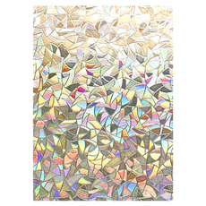 Mega 3D炫彩半透明靜電玻璃貼膜, 月牙紋, PVC材質, 60x200公分, 60 x 200cm
