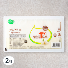 맑은물에 맑은콩 두부, 1kg, 2개