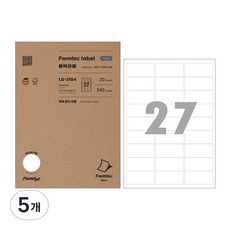 Formtec 條碼用標籤紙 LQ-3104, 27格, 100個