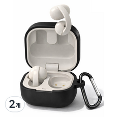 VISBYH 소니 링크버즈 클립 이어폰 보호 실리콘 케이스, 2개, 블랙