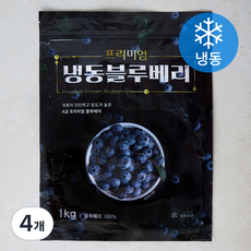 프리미엄 블루베리 (냉동), 4개, 1kg