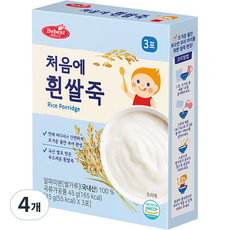 베베스트 처음에 흰쌀죽 3p, 4개, 45g - 처음에흰쌀죽