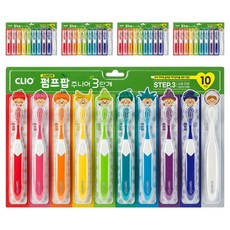 크리오 펌프팝 주니어 3단계 칫솔, 혼합색상, 10개입, 5세트