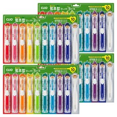 크리오 펌프팝 주니어 3단계 칫솔, 혼합색상, 10개입, 4세트