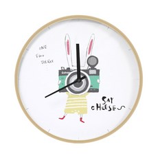상상후 디자인시계 아기토끼(우드프레임), 혼합 색상