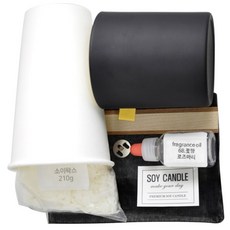 케이지 캔들 키트 블랙인골드 글라스 270ml + 소이왁스 210g + 프래그런스오일 20ml + 6p, 68 꽃향 로즈마리, 블랙인골드글라스 270ml + 소이왁스 210g + 프래그런스오일 20ml + 6p