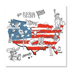 디아섹액자 벽걸이및테이플용, Stylized map of America
