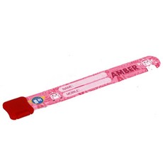 HAPPY NAME Poli夾式防走失姓名手環, Amber, 1入