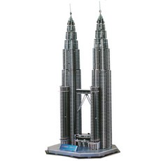 3D 매직퍼즐 내가 만드는 세계 유명 건축물 시리즈 페트로나스 타워 종이블록, 1개, 130피스