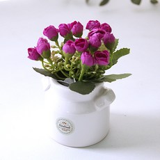RIVER-GREEN 玫瑰奶瓶瓷花盆套組, 李子, 1組