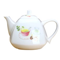 엘케이메이드 본차이나 가든파티 스프 티포트 + 뚜껑, 혼합 색상, 1000ml
