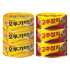 오뚜기 살코기참치 150g x 3p + 고추참치 150g x 3p, 1세트