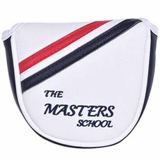 엑시아 MASTERS SCHOOL 골프 투볼 퍼터 커버, 화이트, 1개